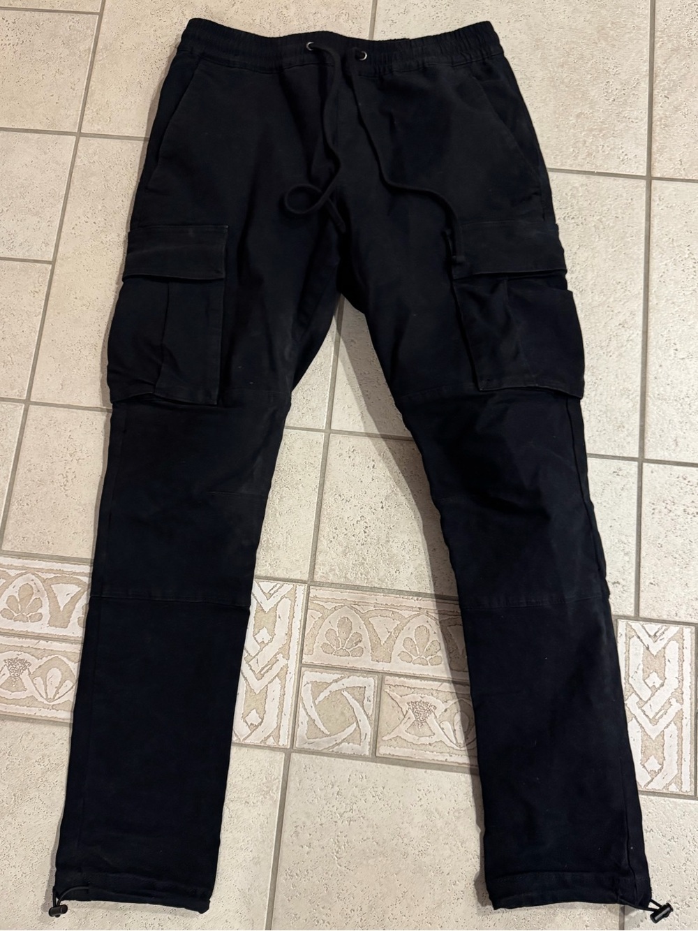 Pacsun Men's Black Cargo Jogger Pants - Slim Small